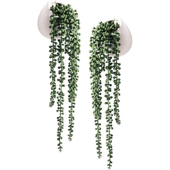 Artificial Succulents HangingPlants,Faux String of Pearls Plants for Home Office - Picture 7 of 7